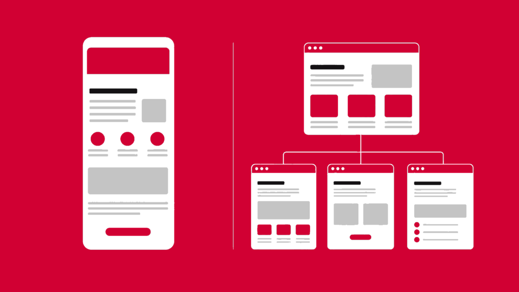 Ilustração minimalista sobre Landing page ou site institucional: qual faz sentido para o seu negócio?